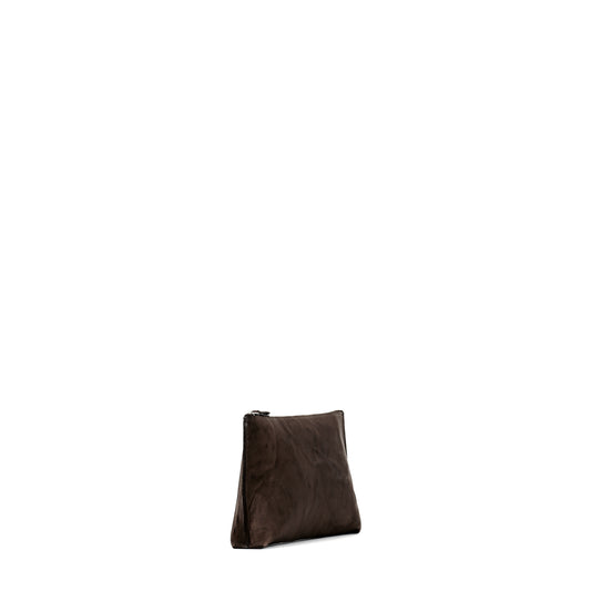 ESSENTIAL POUCH CAROB RUMPLED SHEEPSKIN