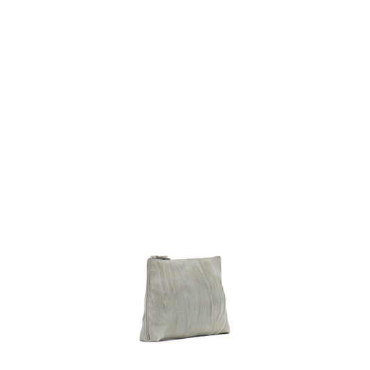 ESSENTIAL POUCH CEMENT PLEATED SHEEPSKIN
