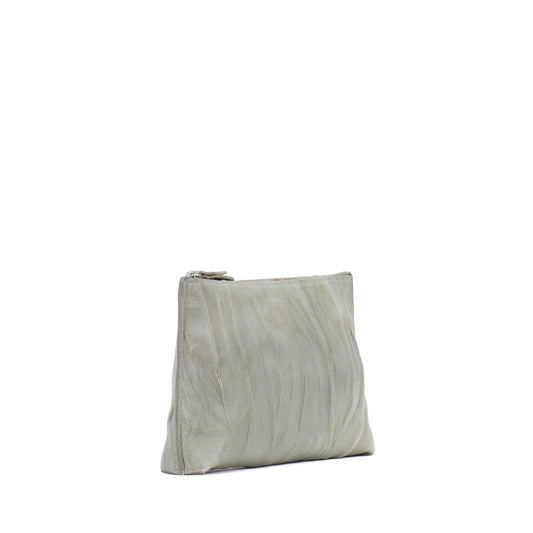 ESSENTIAL POUCH CEMENT PLEATED SHEEPSKIN