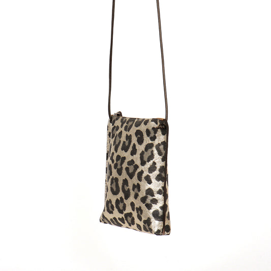 STRAPPY POUCH LEO METALLIC SHEEPSKIN