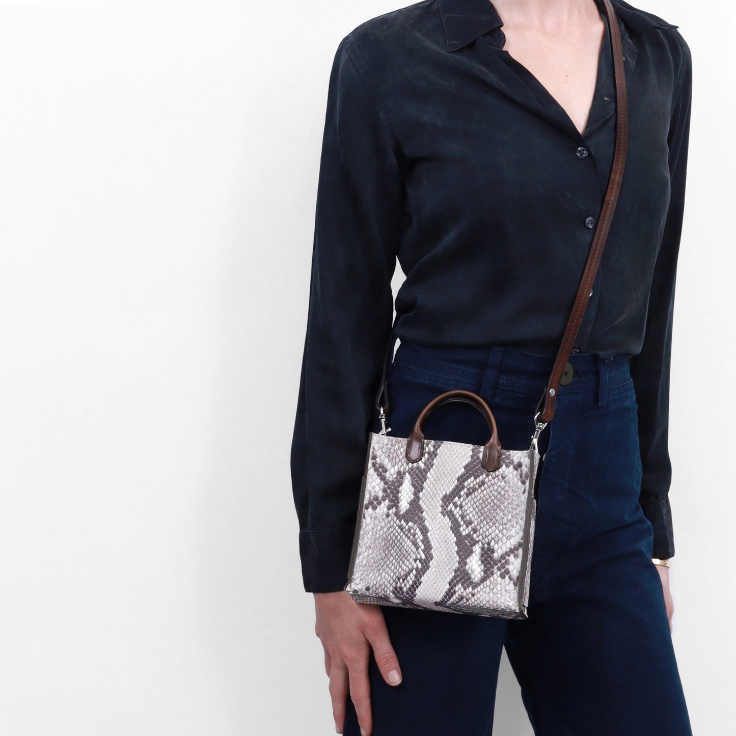 MICRO HARBOR TOTE GOLDENROD GENUINE OSTRICH