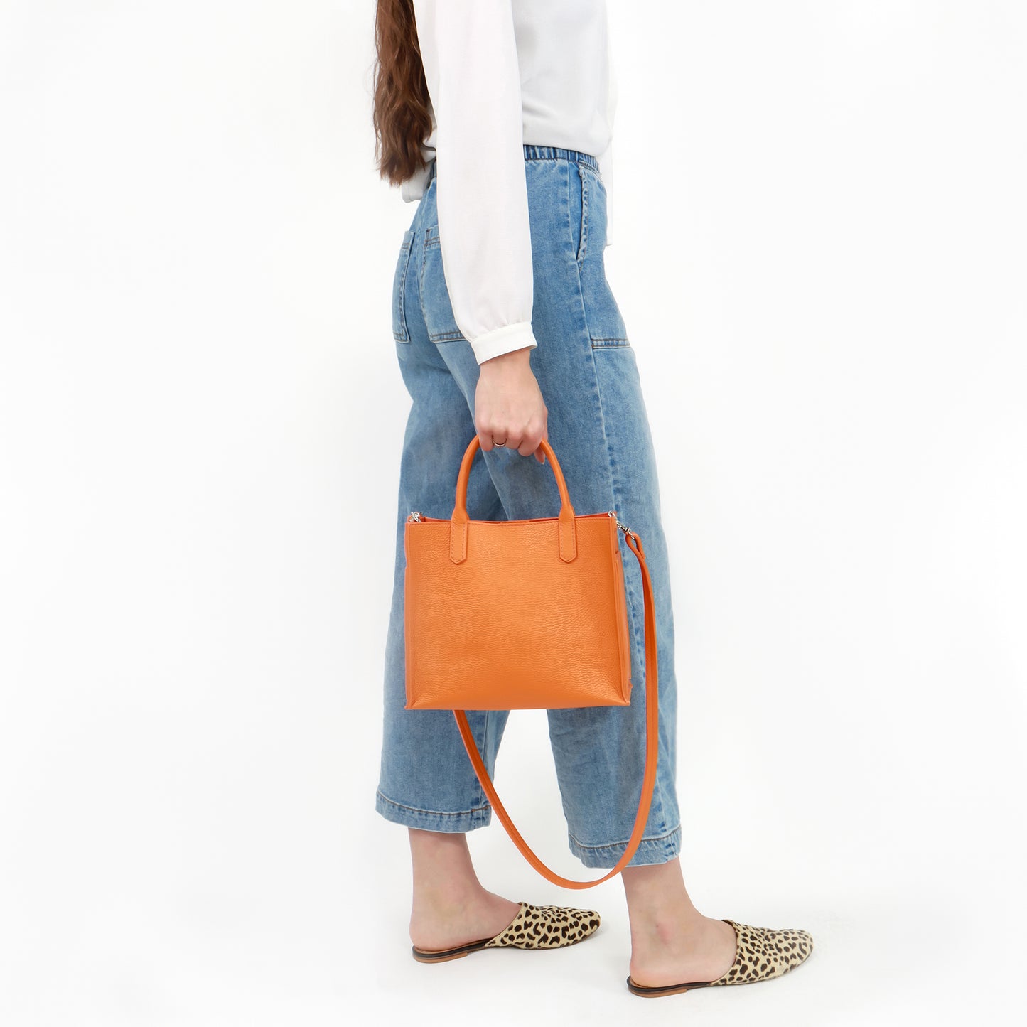 MINI HARBOR TOTE BUFF SUEDED CROCO