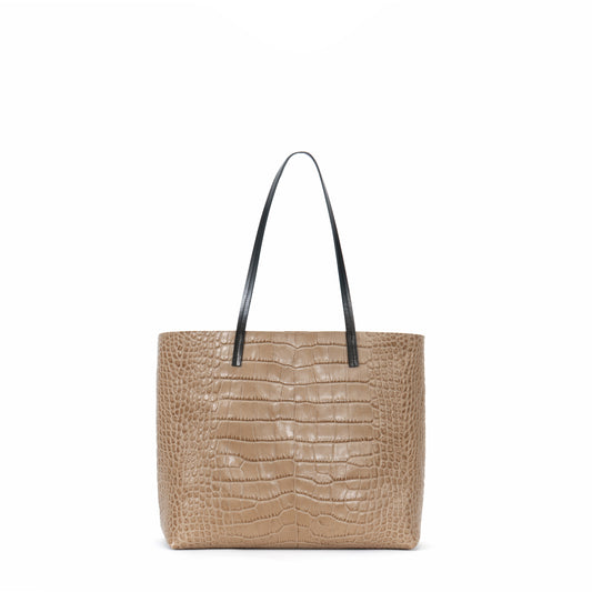 ESSENTIAL TOTE LATTE EMBOSSED GATOR