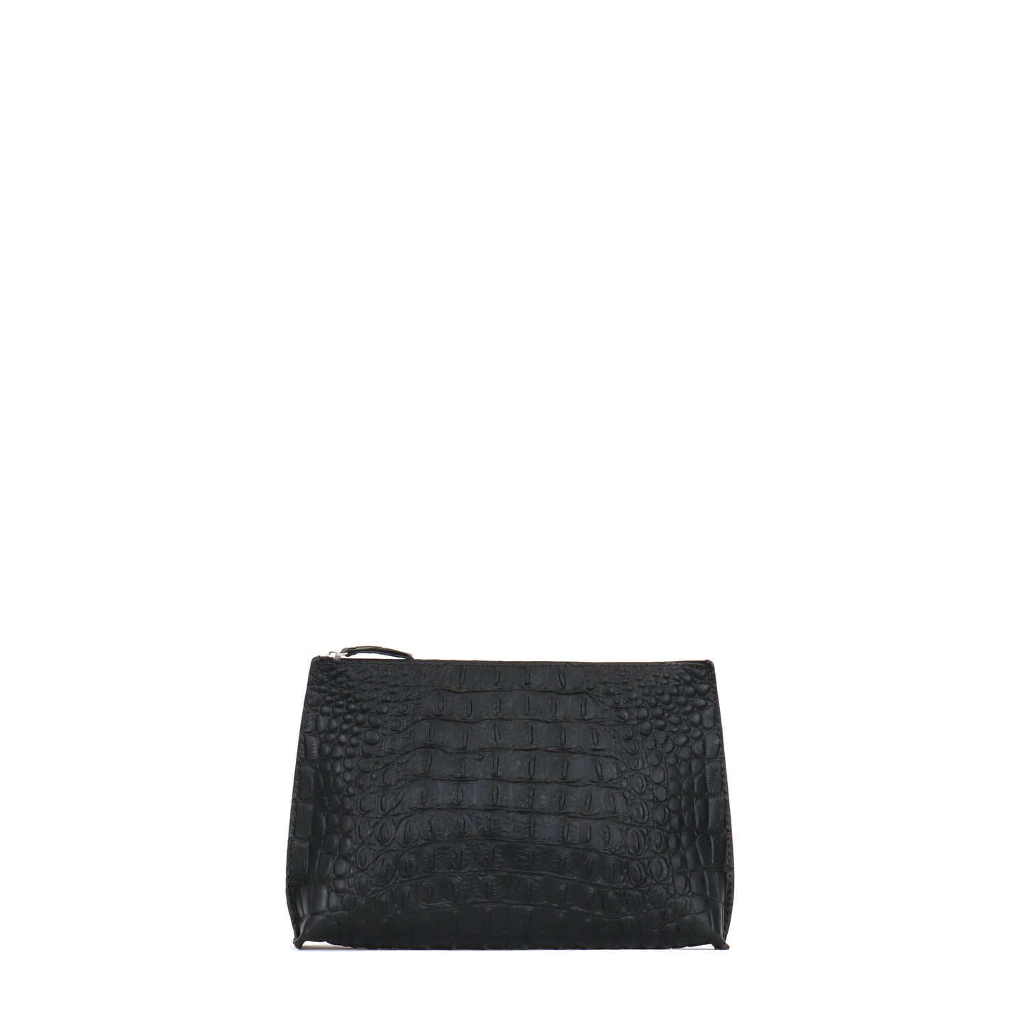 EVERYDAY POUCH MATTE BLACK EMBOSSED CROC
