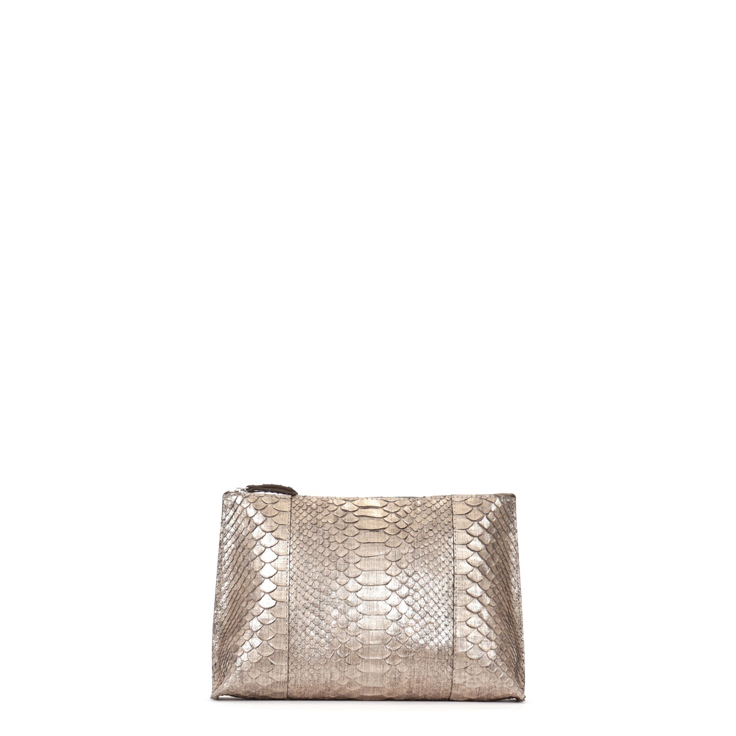 EVERYDAY POUCH SILVER LINEN PYTHON