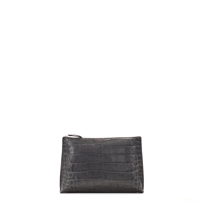EVERYDAY POUCH SMOKY BLACK EMBOSSED GATOR