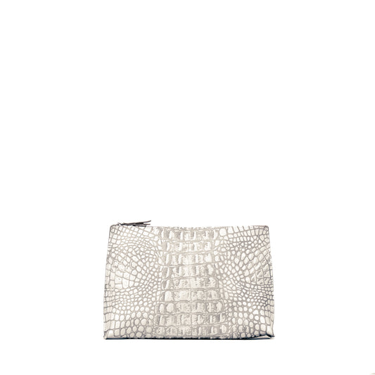 EVERYDAY POUCH WHITE MIST EMBOSSED CROC