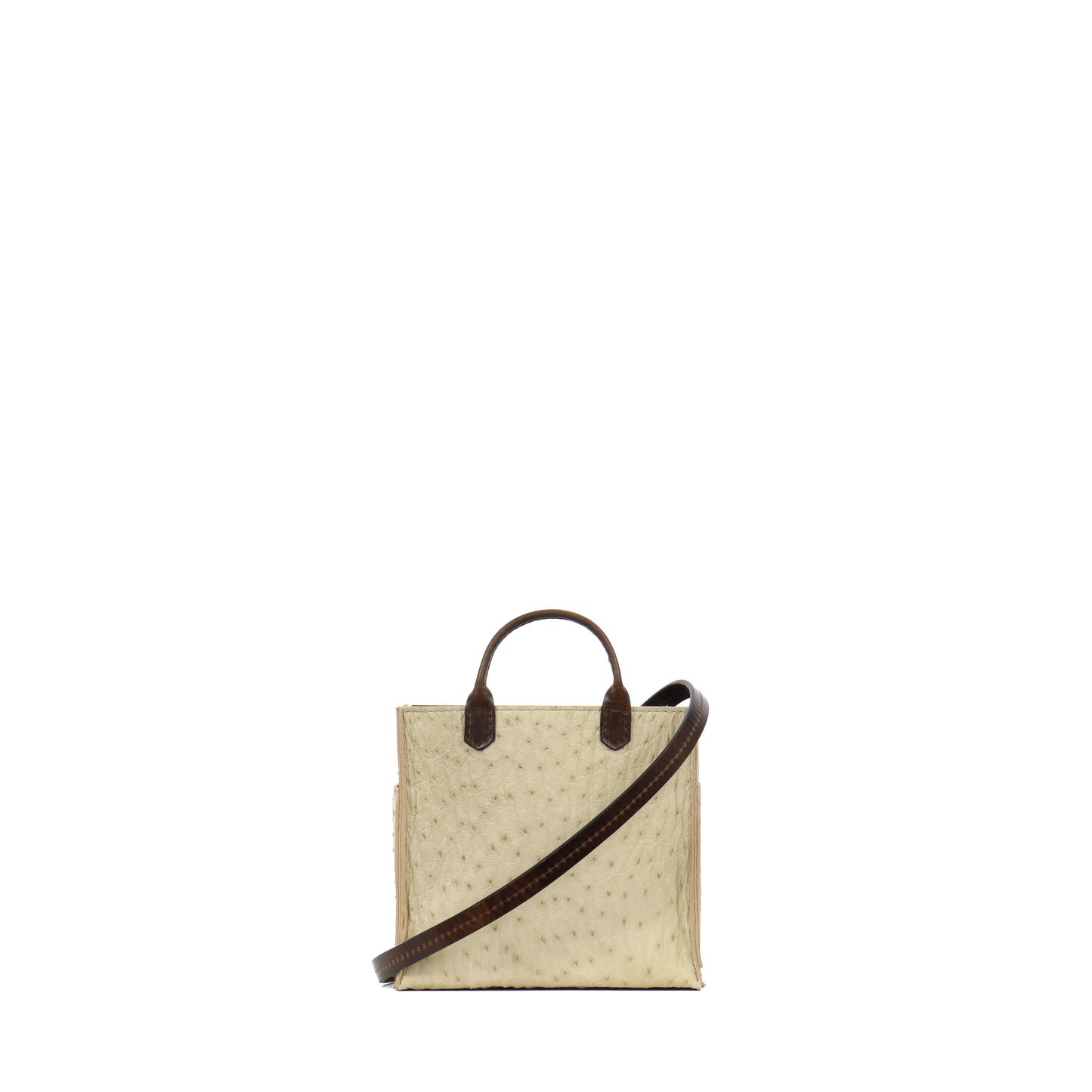 MICRO HARBOR TOTE KHAKI GENUINE OSTRICH