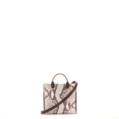 MICRO HARBOR TOTE NATURAL PYTHON WITH VINTAGE BROWN