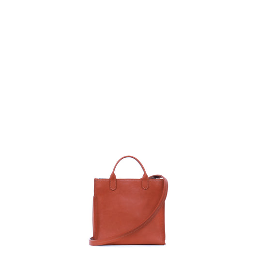 MICRO HARBOR TOTE TERRACOTTA ITALIAN LAMB