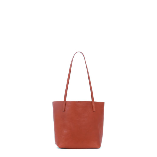 MINI ESSENTIAL TOTE TERRACOTTA ITALIAN LAMB