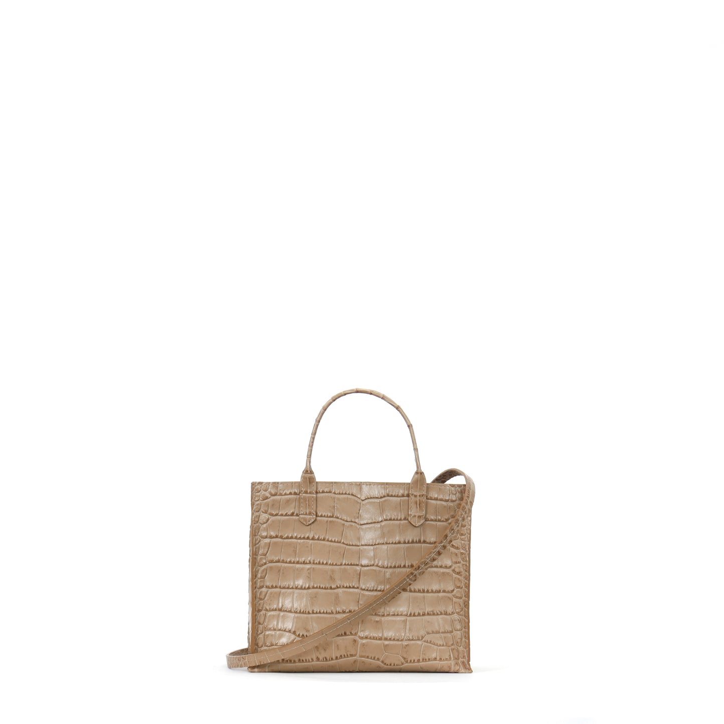 MINI HARBOR TOTE LATTE EMBOSSED GATOR