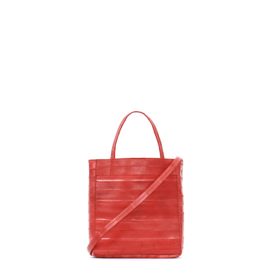 SMALL FRONT POCKET TOTE CINNIBAR EEL