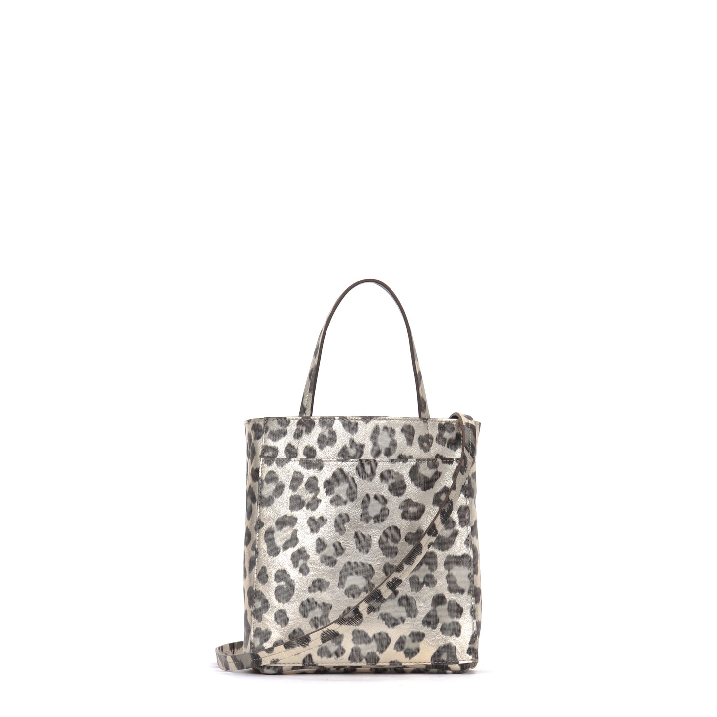 SMALL FRONT POCKET TOTE LEO METALLIC SHEEPSKIN