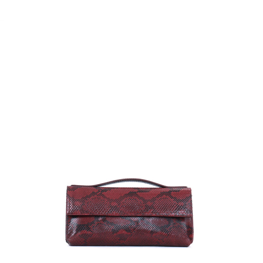 TOP HANDLE CLUTCH ROSSO PYTHON