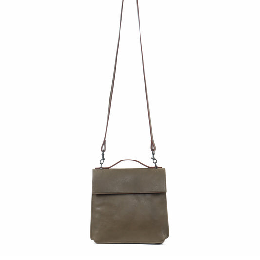 TOP HANDLE CROSSBODY KHAKI ITALIAN LAMB