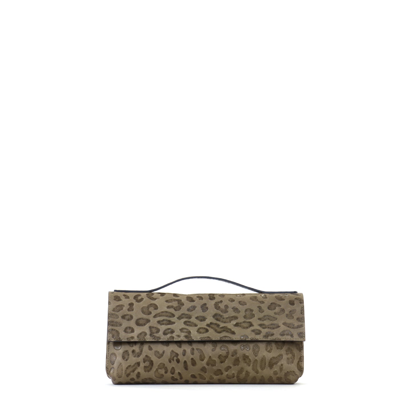 TOP HANDLE CLUTCH MUSHROOM EMBOSSED LEOPARD