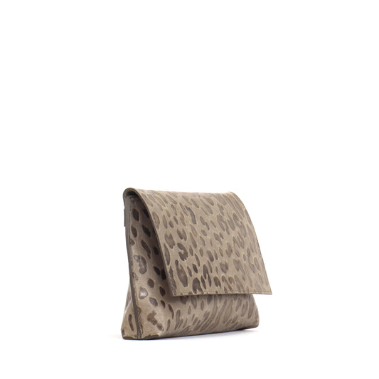 ESSENTIAL FOLDOVER MUSHROOM EMBOSSED LEOPARD