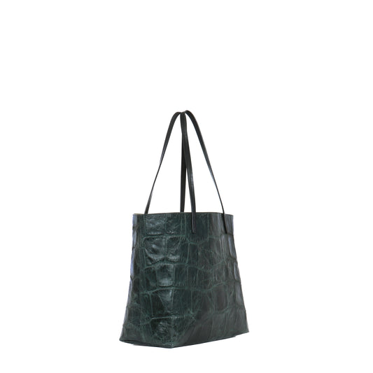ESSENTIAL TOTE VINTAGE FOREST EMBOSSED JUMBO GATOR