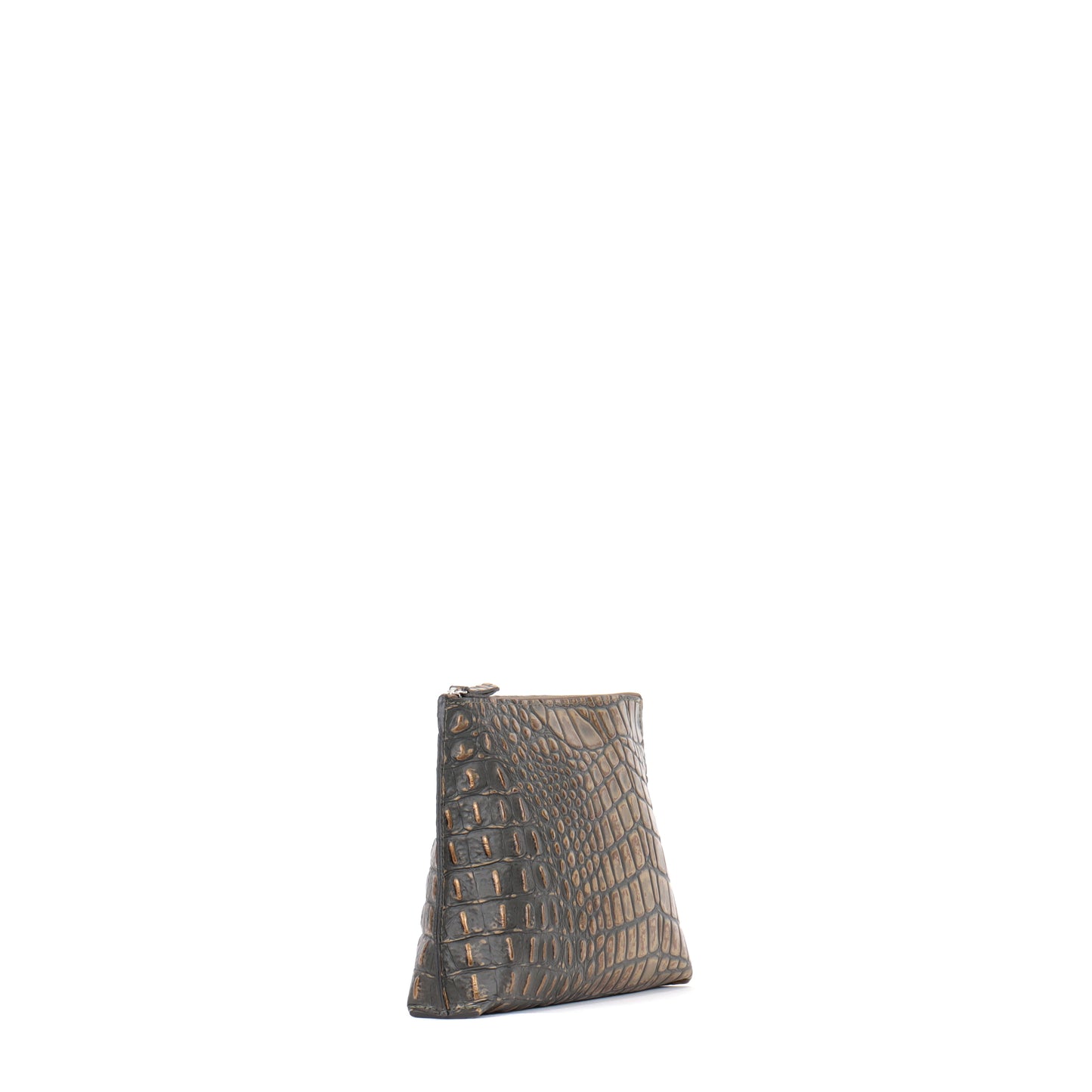 EVERYDAY POUCH MOSSY BRONZE EMBOSSED CROC