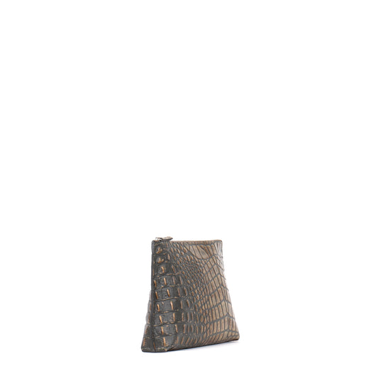 EVERYDAY POUCH MOSSY BRONZE EMBOSSED CROC