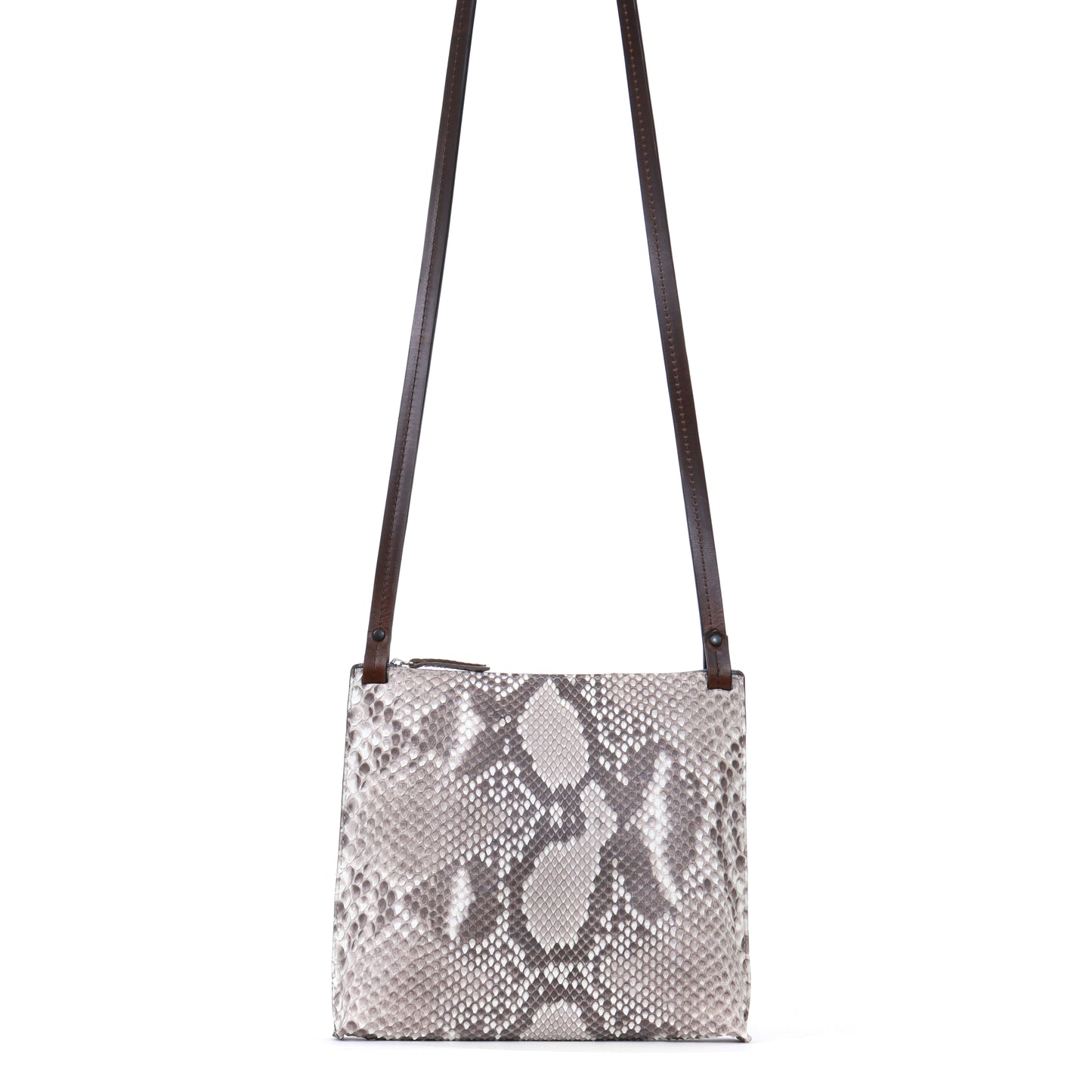 LARGE STRAPPY POUCH NATURAL PYTHON
