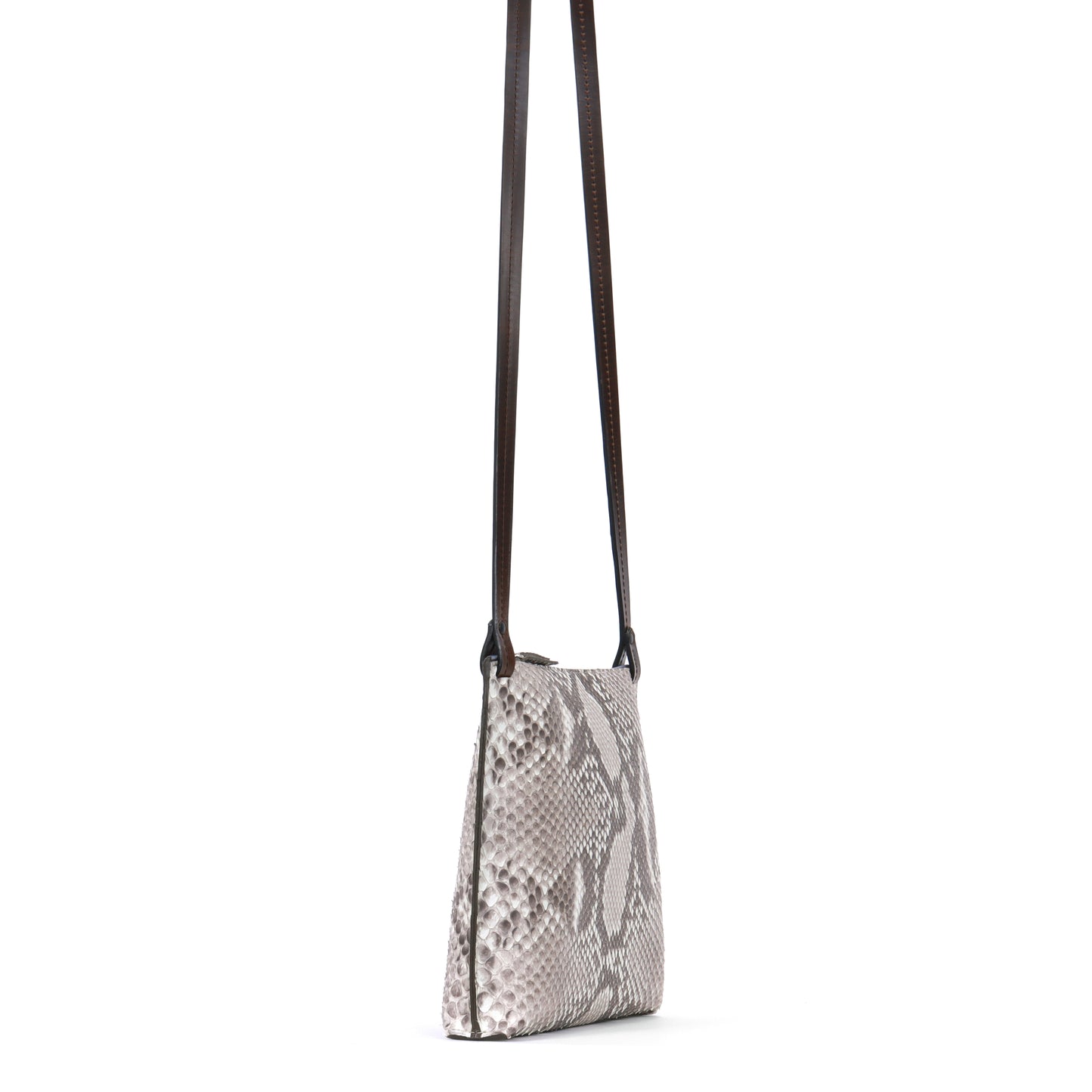 LARGE STRAPPY POUCH NATURAL PYTHON