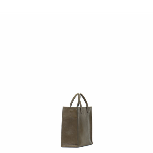 MICRO HARBOR TOTE KHAKI ITALIAN LAMB