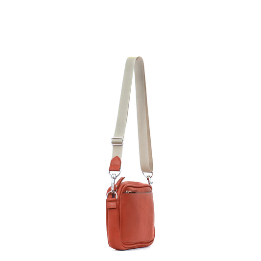 MINI CAMERA BAG TERRACOTTA ITALIAN LAMB