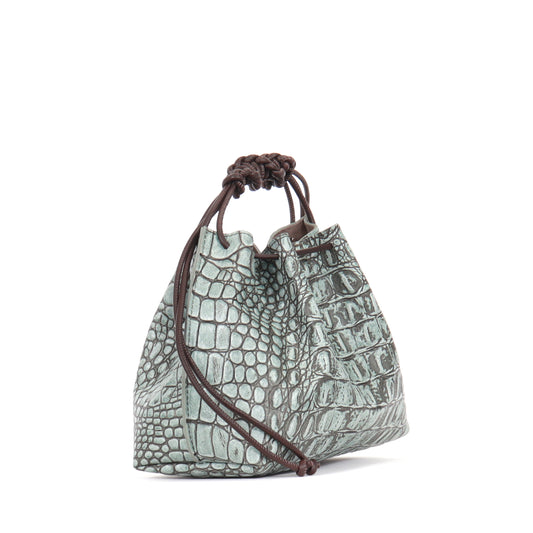 MINI DRAWSTRING BAG ATLANTIS EMBOSSED CROC
