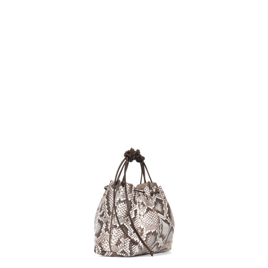 MINI DRAWSTRING BAG NATURAL PYTHON