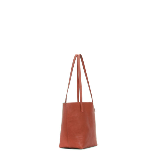 MINI ESSENTIAL TOTE TERRACOTTA ITALIAN LAMB