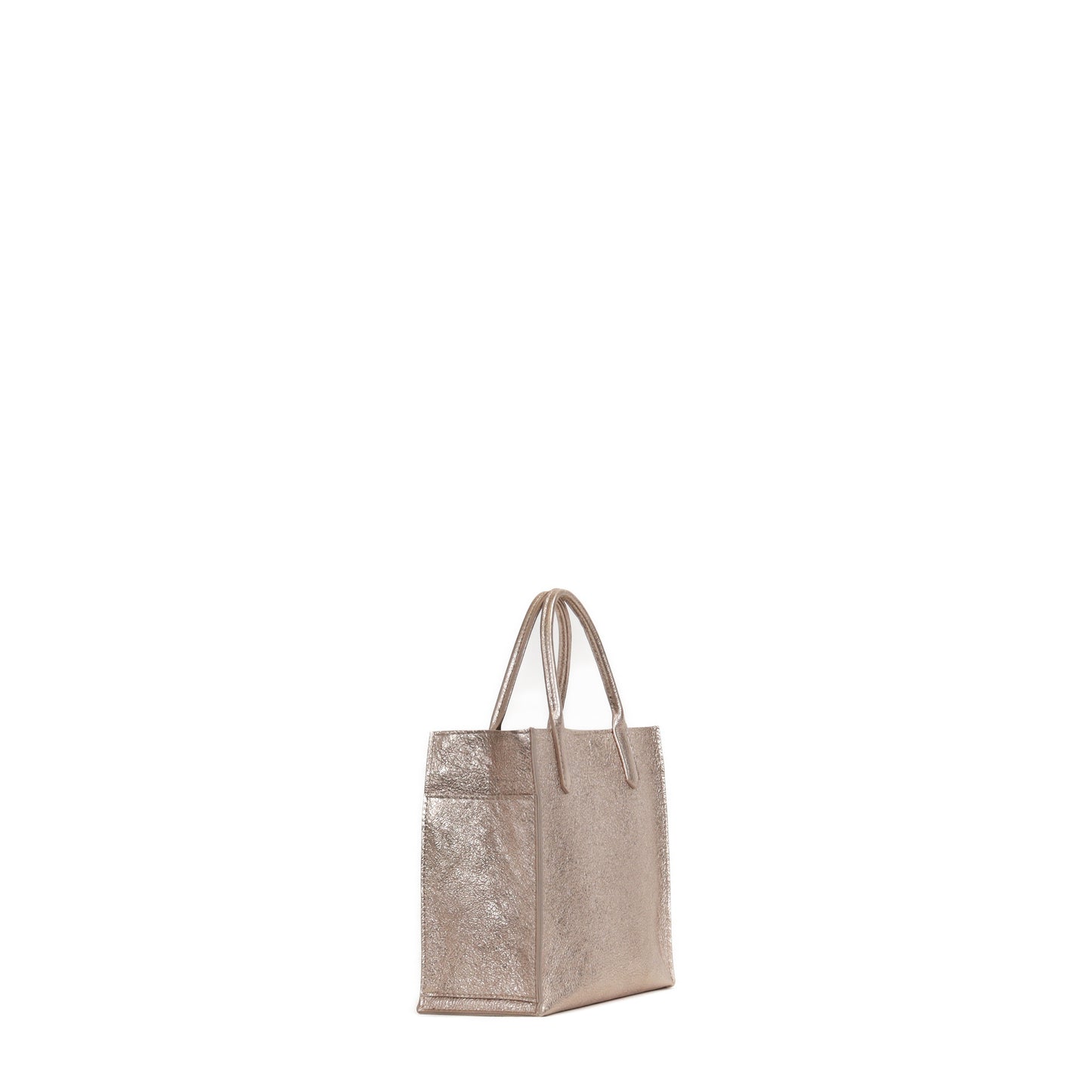 MINI HARBOR TOTE CRINKLED SILVER