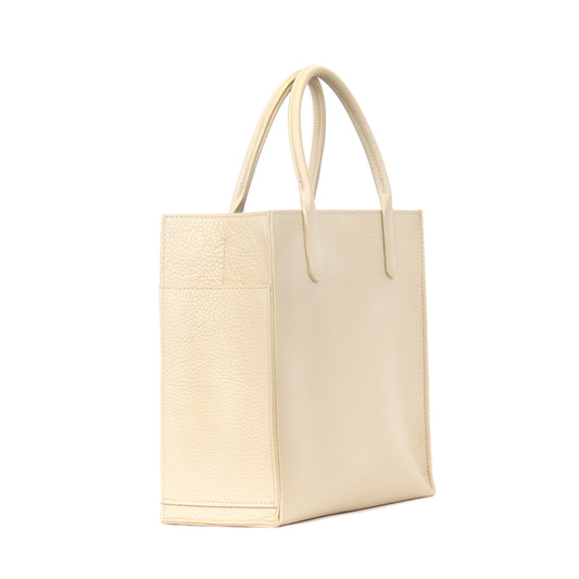 MINI HARBOR TOTE EGGSHELL PEBBLED CALF