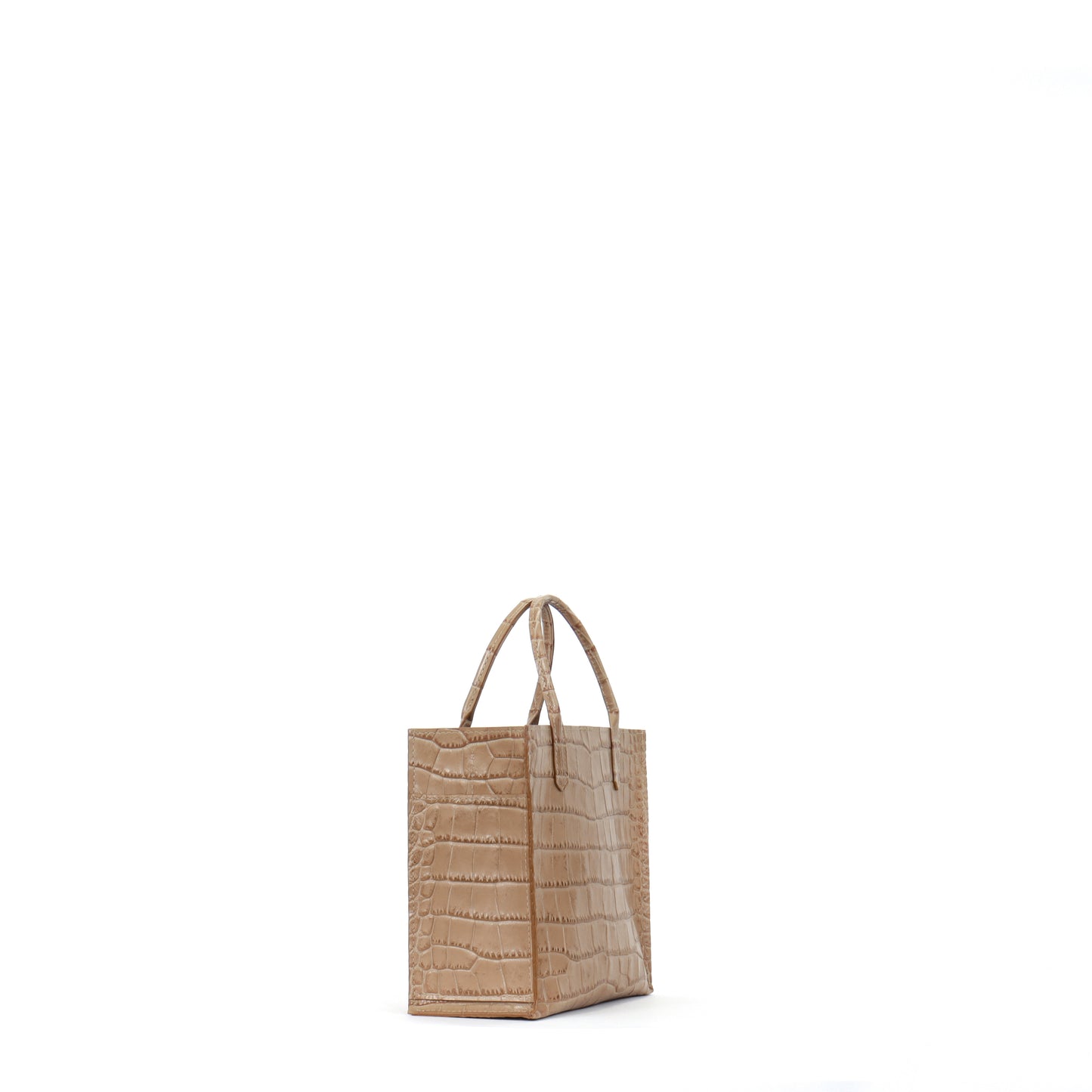 MINI HARBOR TOTE LATTE EMBOSSED GATOR