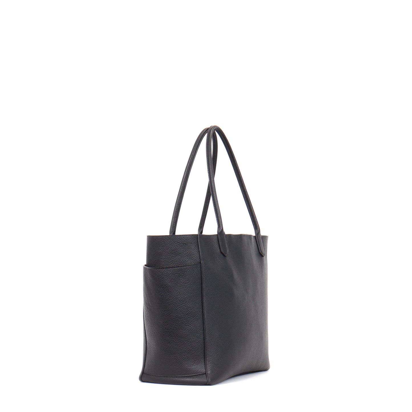 SLOUCHY POCKET TOTE BLACK PEBBLED CALF