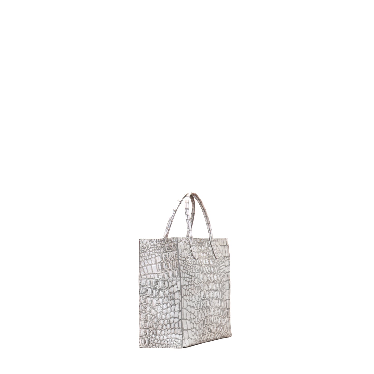SMALL HARBOR TOTE BONE EMBOSSED CROC