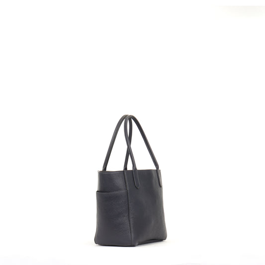 SMALL POCKET TOTE SLATE PEBBLED CALF