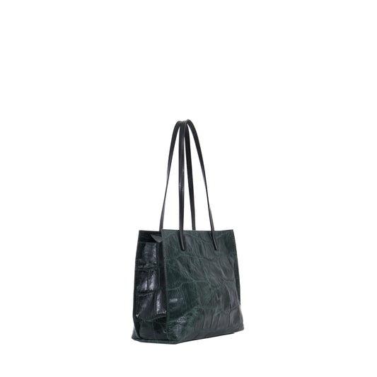 STRAPPY DAY BAG VINTAGE FOREST EMBOSSED JUMBO GATOR