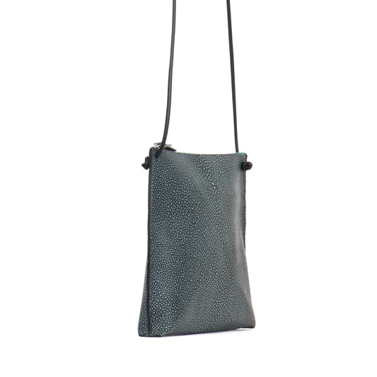 STRAPPY POUCH DENIM SHAGREEN