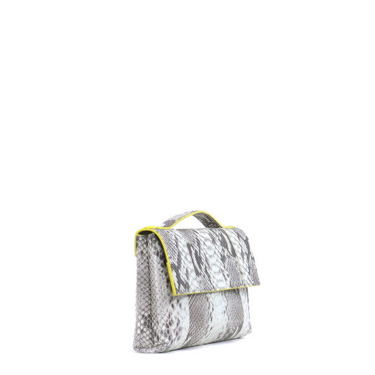 TOP HANDLE CLUTCH NATURAL PYTHON
