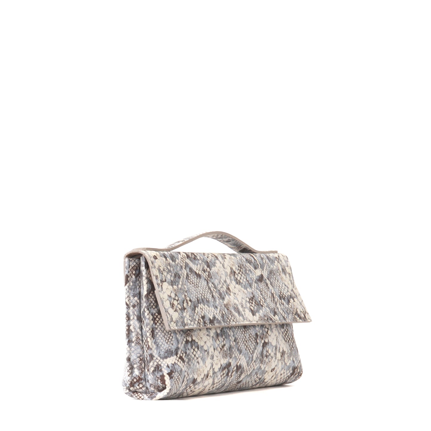 TOP HANDLE CLUTCH PASHMINA SNAKE PRINT