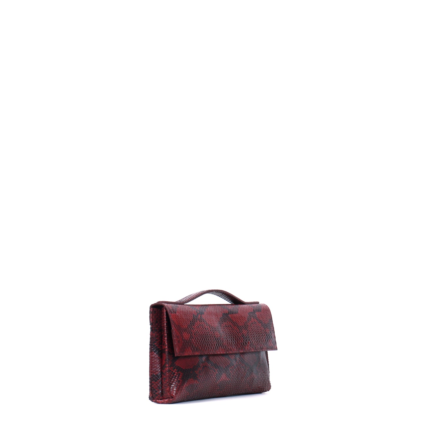 TOP HANDLE CLUTCH ROSSO PYTHON