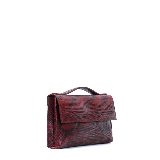 TOP HANDLE CLUTCH ROSSO PYTHON