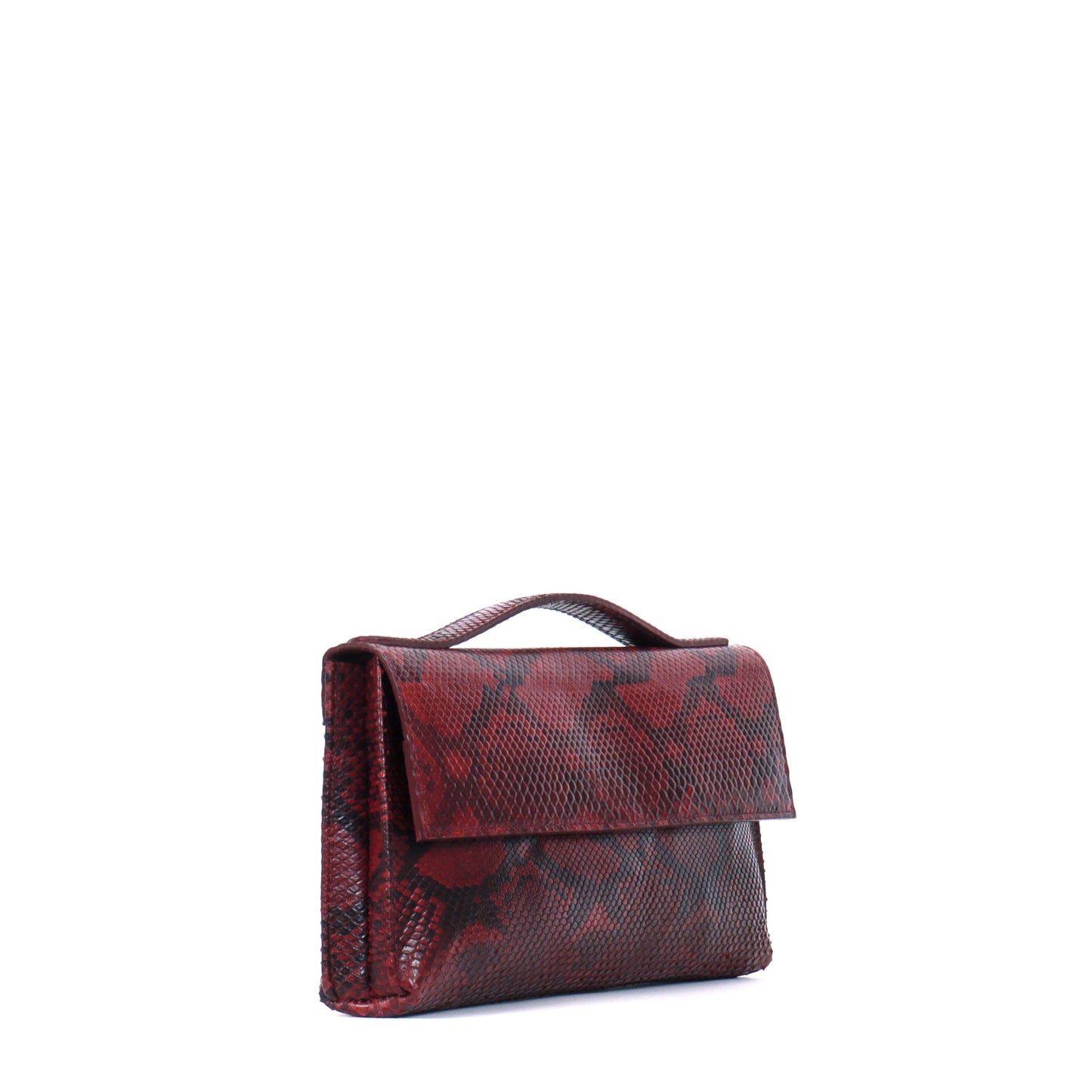 TOP HANDLE CLUTCH ROSSO PYTHON