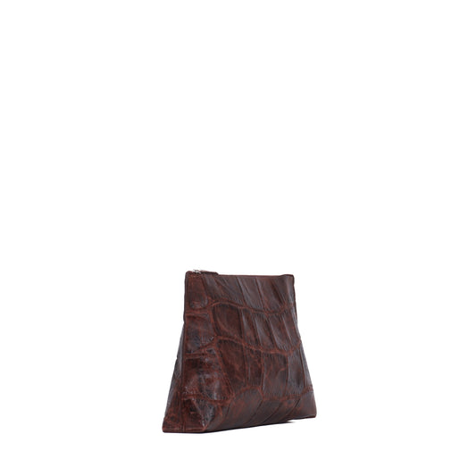 TRAVEL POUCH VINTAGE SANGRIA EMBOSSED JUMBO GATOR