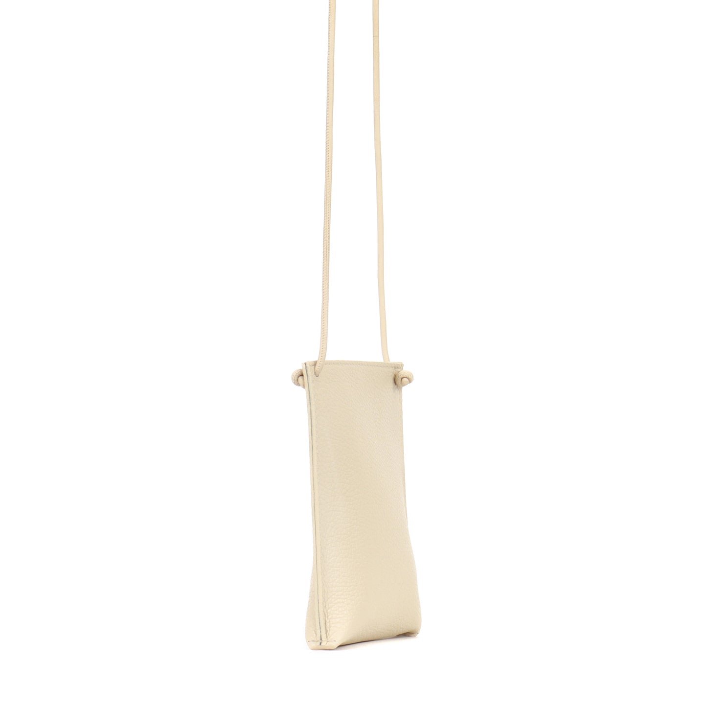 CELL POUCH EGGSHELL PEBBLED CALF