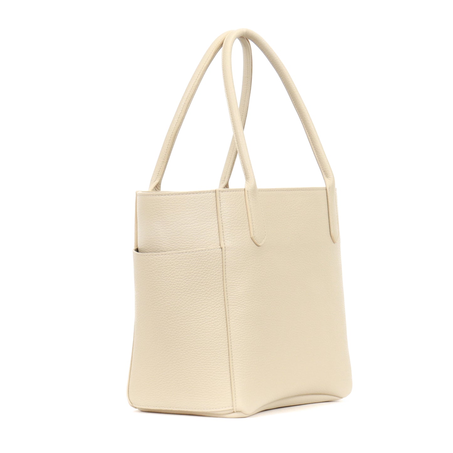 SMALL POCKET TOTE EGGSHELL PEBBLED CALF
