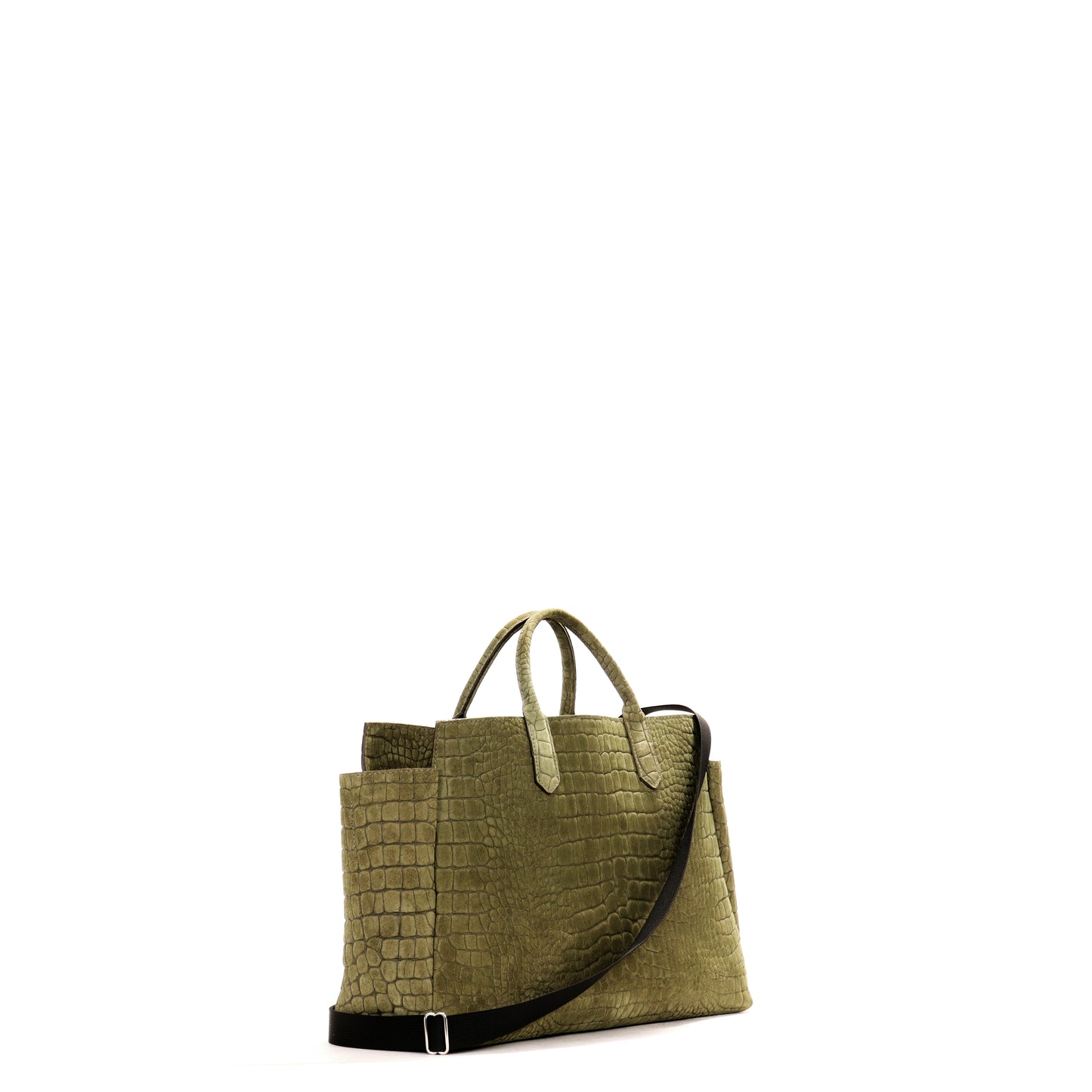 CATCHALL FIG SUEDED EMBOSSED CROC