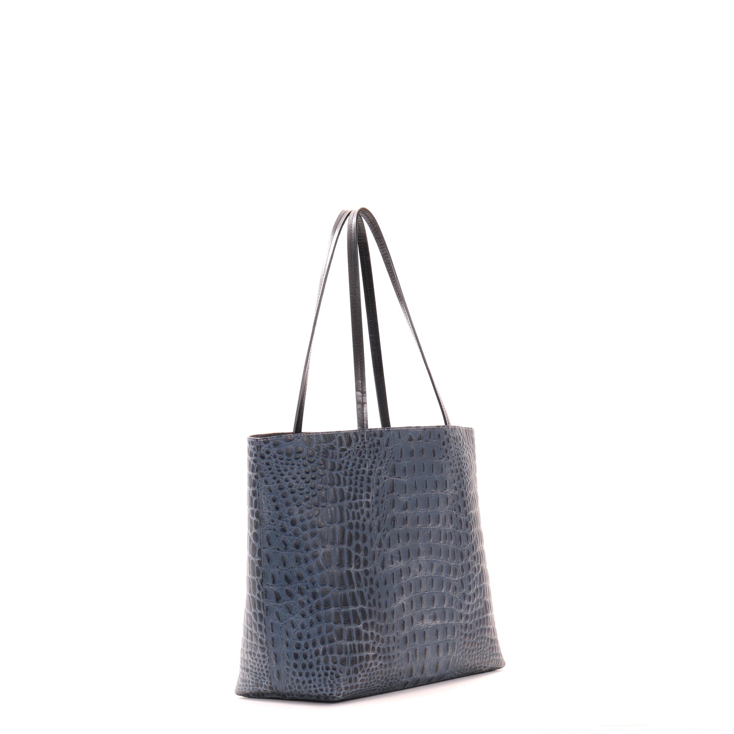 ESSENTIAL TOTE NAVY EMBOSSED CROC